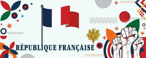 Frankrike nationell dag baner design vektor eps