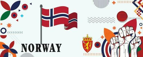 Norwegen National Tag Banner Design Vektor eps