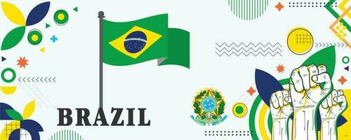 Brasilien nationell dag baner design vektor eps