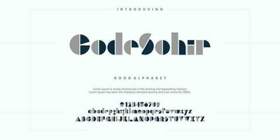 Flerfärgad abstrakt minimal modern alfabet teckensnitt. typografi teknologi vektor illustration