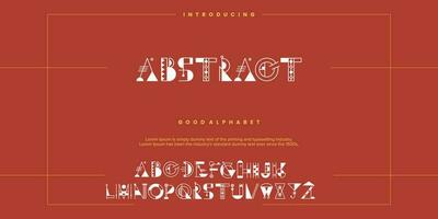 abstrakt alfabet teckensnitt. typografi teknologi, elektronisk, film, digital, musik, framtida, logotyp kreativ font. vektor illustration