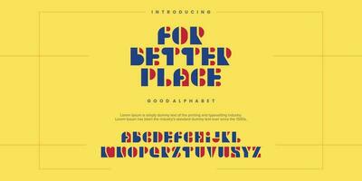 Mehrfarbig abstrakt minimal modern Alphabet Schriftarten. Typografie Technologie Vektor Illustration