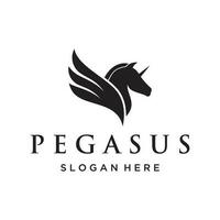 einfach geflügelt Pferd oder Pegasus Logo Vorlage Design mit kreativ Idee. vektor