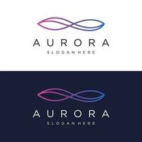 das Nord Beleuchtung Welle Logo Design war inspiriert durch das Aurora Borealis. vektor