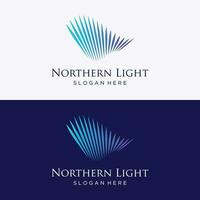 de nordlig lampor Vinka logotyp design var inspirerad förbi de aurora borealis. vektor
