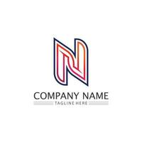 n Logo Schriftart Firmenlogo Geschäft und Brief Initiale n Design Vektor und Brief für Logo