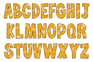 handgjord orange brev. Färg kreativ konst typografisk design vektor