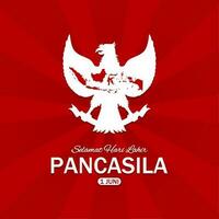 glücklich pancasila Tag Vorlage. Vektor Illustration. geeignet zum Poster, Banner, Hintergrund und Gruß Karte.