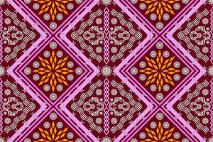 ethnisch Zahl aztekisch Stickerei Stil. geometrisch Ikat orientalisch traditionell Kunst Musterdesign zum ethnisch Hintergrund, Hintergrund, Mode, Kleidung, Verpackung, Stoff, Element, Sarong, Grafik, Vektor Illustration