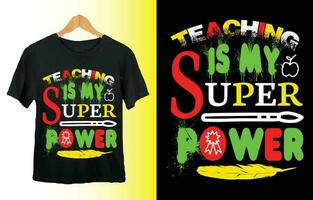 undervisning är min super kraft min ny och unik typografi design för t-shirt, kort, ram konstverk, påsar, muggar, klistermärken, tumlare, telefon fall, skriva ut etc. vektor