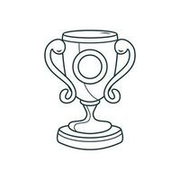 Vektor Gekritzel Champion Trophäe Tasse von Gewinner Hand gezeichnet Element skizzieren Linie Stil Trophäe Tasse