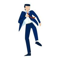 Geschäftsmann tragen passen und Krawatte Symbol Bild Vektor Illustration Design Blau Farbe