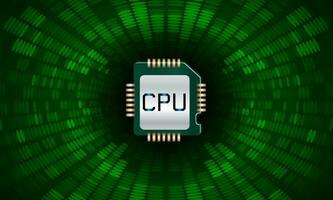 moderner cybersicherheitstechnologiehintergrund mit cpu-chip vektor