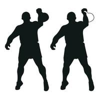 einstellen Silhouetten Sportler Gewicht Heber Aufzug Kettlebell, Gewichte. Gewicht Heben. ziehen, drücken, Bank Drücken Sie vektor