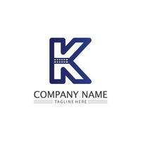 k Logo Design k Brief Schriftart Konzept Business Logo Vektor und Design erste Firma