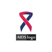 Aids Ribbon Logo und World Aids Day Vektordesign vektor