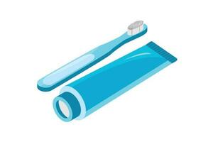tandborste och tandkräm vektor
