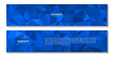 einstellen von Banner abstrakt Blau Hintergrund geometrisch Dreiecke vektor