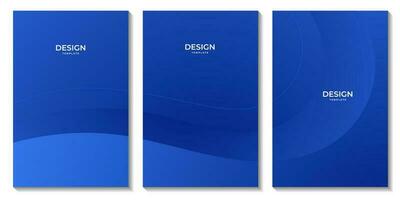 Flyer Design mit einfach abstrakt Blau Welle Gradient Hintergrund vektor