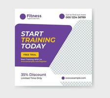 Start Ausbildung heute Sozial Medien Post, Fitnessstudio Sozial Medien Post und Flyer vektor