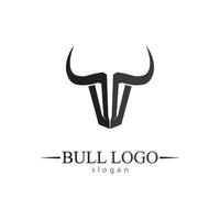 bull horn och buffalo logotyp och symboler mall ikoner app vektor