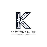 k Logo Design k Brief Schriftart Konzept Business Logo Vektor und Design erste Firma