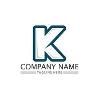 k Logo Design k Brief Schriftart Konzept Business Logo Vektor und Design erste Firma