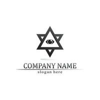 triangel pyramid logotypdesign och vektorsymbol egyptiska och logotypaffärer vektor