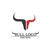 bull horn och buffalo logotyp och symboler mall ikoner app vektor