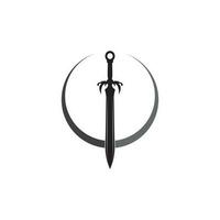 korsa svärd, sabel och blad logotyp ikon platt enkel vektor symbol och bonus ikon