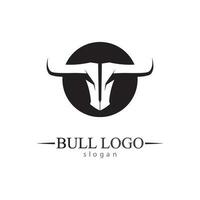 bull horn och buffalo logotyp och symboler mall ikoner app vektor