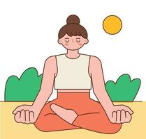 einer Tag Klasse Werkstatt Menschen sind Lernen Neu Fähigkeiten. Meditation Yoga. vektor
