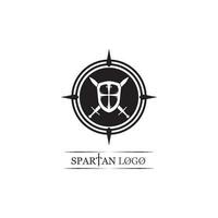 spartanische Helm Logo Vorlage vektor