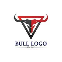 bull horn logotyp och symboler mall ikoner app vektor