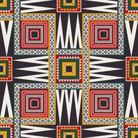 afrikanisch geometrisch Muster. ethnisch geometrisch quadratisches Dreieck gestalten nahtlos Muster afrikanisch Farbe Stil. ethnisch geometrisch Muster verwenden zum Textil, Teppich, Teppich, Tapisserie, Hintergrund, Kissen, usw. vektor