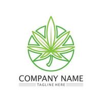 Cannabis-Logo und Marihuana-Blatt-Symbolvektor vektor