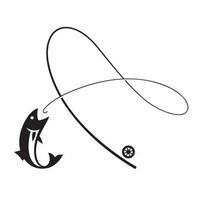 lax fiske illustration, flyga fiske logotyp, fiske stång silhuett vektor