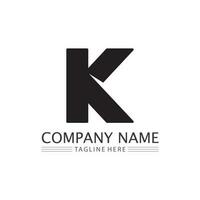 k Logo Design k Brief Schriftart Konzept Business Logo Vektor und Design erste Firma