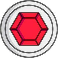 Diamant Chip Symbol im grau und rot Farbe. vektor