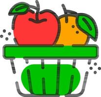 Vektor Illustration von Früchte im Korb Symbol.
