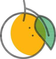 Orange mit Blatt Symbol im Gelb und Grün Farbe. vektor