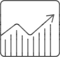 wachsend Graph Symbol im schwarz Linie Kunst. vektor