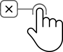 svart linje konst illustration av annullera fingeravtryck ikon. vektor
