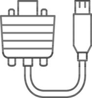 platt stil två sida uSB kabel- ikon i linje konst. vektor