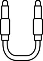 runda stift kabel- ikon i tunn linje konst. vektor