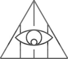 Gott Auge Symbol im schwarz Linie Kunst. vektor