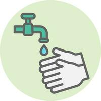 eben Stil Hand waschen Wasserhahn Symbol oder Symbol. vektor