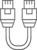 Linie Kunst zwei Seite USB Kabel Symbol im eben Stil. vektor