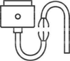 gebrochen USB Kabel Symbol im Linie Kunst. vektor