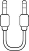 schwarz Linie Kunst Illustration von zwei Seite USB Kabel Symbol. vektor